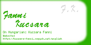 fanni kucsara business card